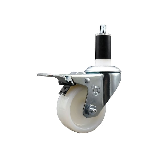 3'' Nylon Swivel 1-3/8'' Expanding Stem Caster Total Lock Brake